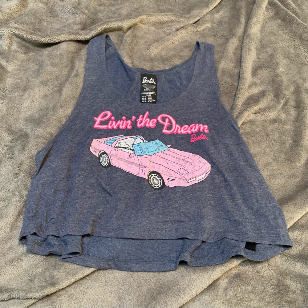 BARBIE Pink Convertible Dream Life Blue Tank Top